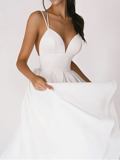 Charline™ – Damen Abendkleid Lang mit V-Ausschnitt Eleganz & Komfort