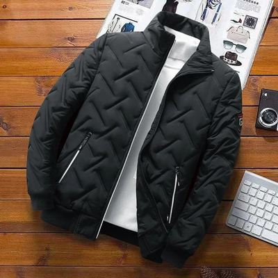 Gesteppte Pufferjacke mit hohem Kragen für Männer