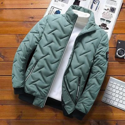 Gesteppte Pufferjacke mit hohem Kragen für Männer