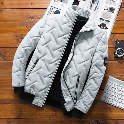 Gesteppte Pufferjacke mit hohem Kragen für Männer