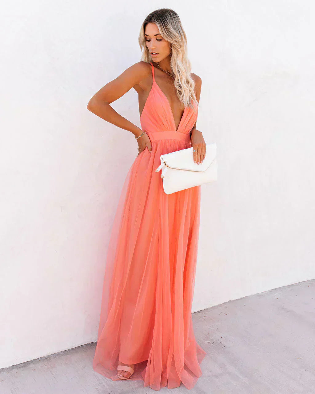 Belinda - Schickes Fließendes Maxi Kleid Sommer Stil