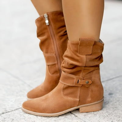 Stiefelette Damen Elegant Komfort | Wildleder Look Niedriger Absatz