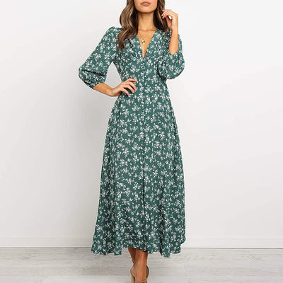 Vanessa - Elegantes Damen Maxikleid Fließender Stil