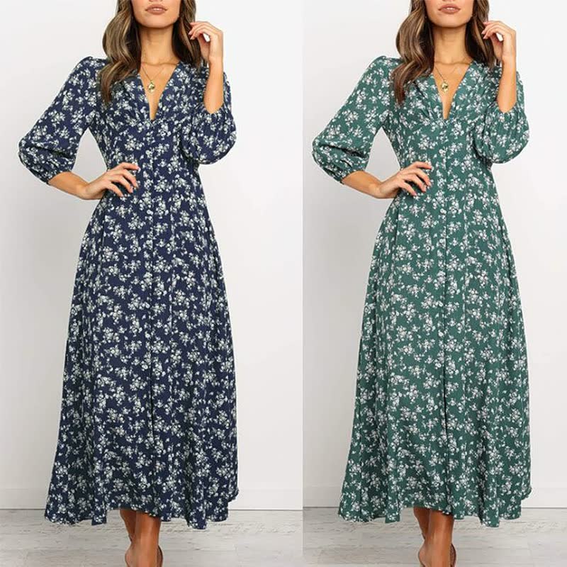 Vanessa - Elegantes Damen Maxikleid Fließender Stil