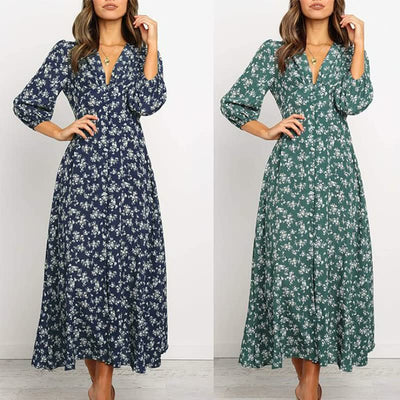 Vanessa - Elegantes Damen Maxikleid Fließender Stil