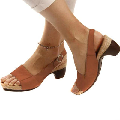 Amanda - Slingback-Sandalen für Damen mit niedrigem Absatz und verstellbarer Schnalle | Bequeme Damen Sandalen