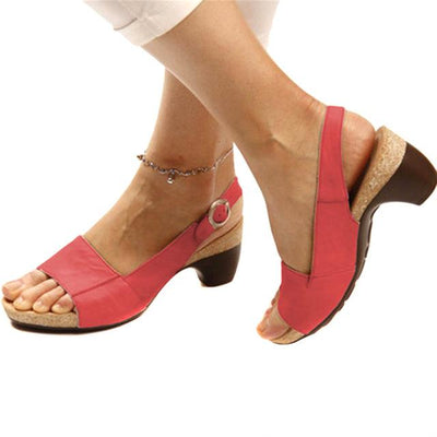 Amanda - Slingback-Sandalen für Damen mit niedrigem Absatz und verstellbarer Schnalle | Bequeme Damen Sandalen