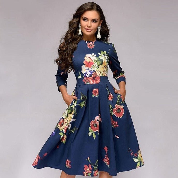 Vintara™ – Elegantes Damenkleid im Retro Stil, Figurbetont & Vielseitig