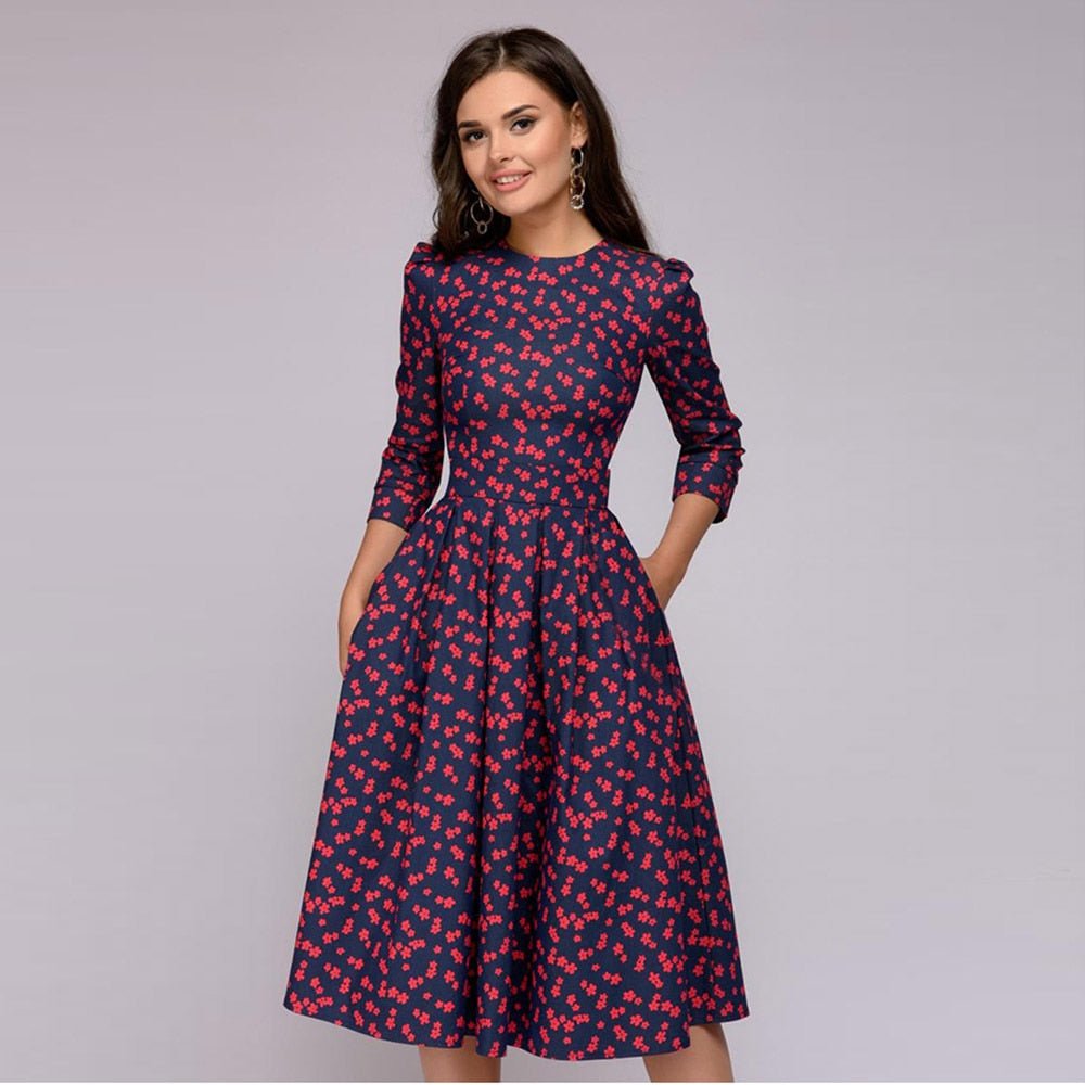 Vintara™ – Elegantes Damenkleid im Retro Stil, Figurbetont & Vielseitig