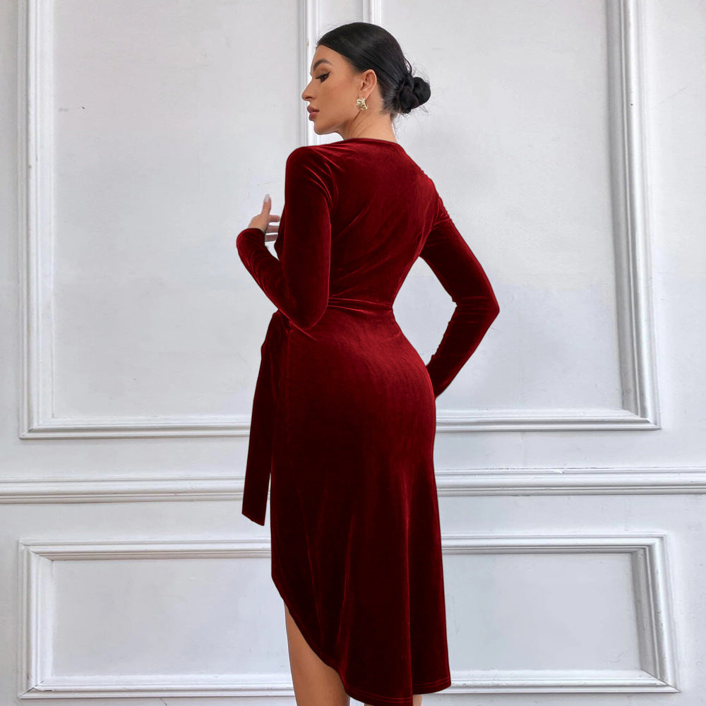 Velloria™ – Damen Midi Kleid Festlich mit V-Ausschnitt & A-Linien-Schnitt