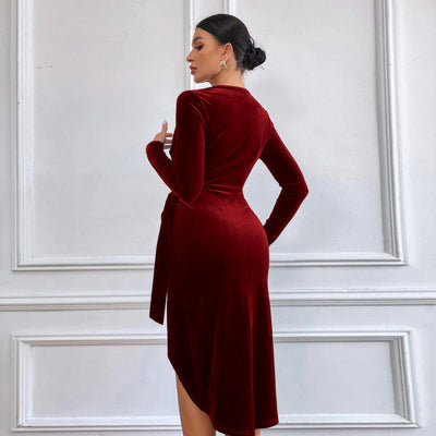 Velloria™ – Damen Midi Kleid Festlich mit V-Ausschnitt & A-Linien-Schnitt