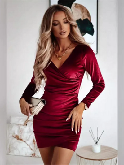 EleganceChic™ – Damen Abendkleid mit V-Ausschnitt