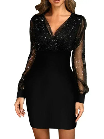 ViveBelleza™ – Damen Abendkleid mit V-Ausschnitt & Eleganter Silhouette