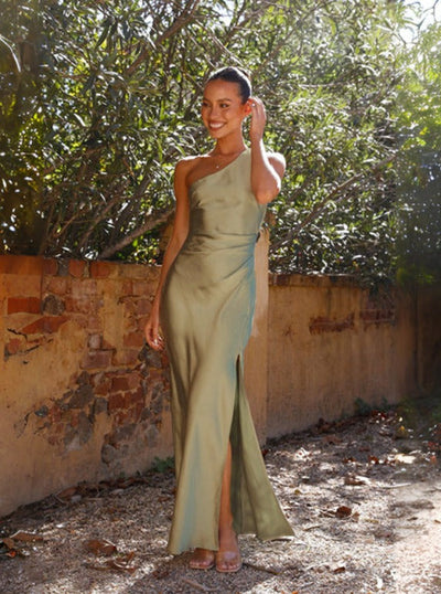 Delphine™ – Frauenkleid mit Asymmetrischem Schlitz Elegantes Design