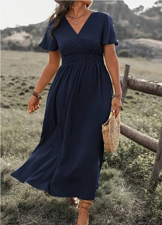 BohoChic™ – Damen Sommerkleid Maxi mit Elastischer Taille