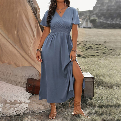 BohoChic™ – Damen Sommerkleid Maxi mit Elastischer Taille