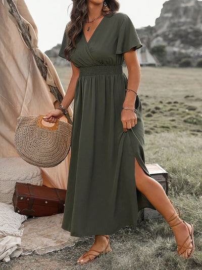 BohoChic™ – Damen Sommerkleid Maxi mit Elastischer Taille