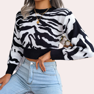 Cropped Pullover | Modernes Muster | Trendiger Schnitt