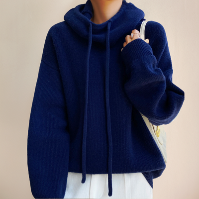 Strick-Hoodie mit Relaxed Fit | Lockerer Rollkragen | Lässige Eleganz