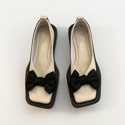Caramina - Stilvolle Hahnentritt-Ballerinas mit Schleife Damen