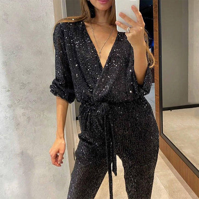 VeluraOne™ – Elegant Taillierter Jumpsuit Damen