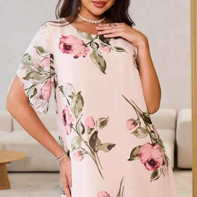 Chiffonkleid mit Blumendruck | Lagenoptik | Luftiger Schnitt
