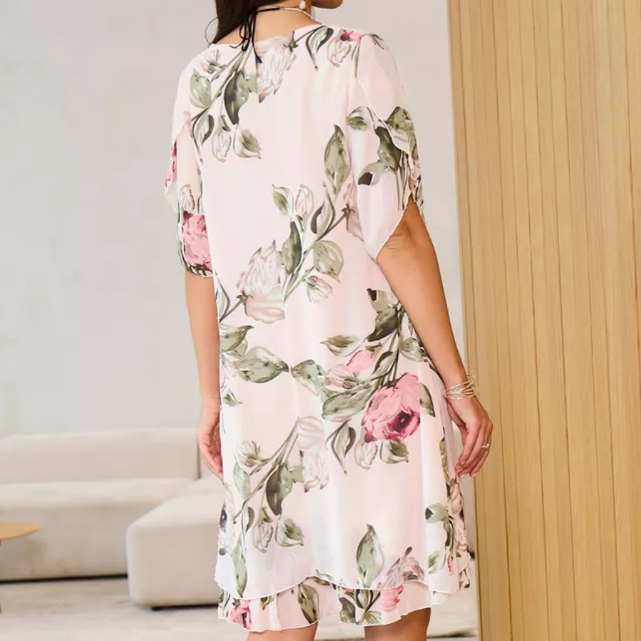 Chiffonkleid mit Blumendruck | Lagenoptik | Luftiger Schnitt