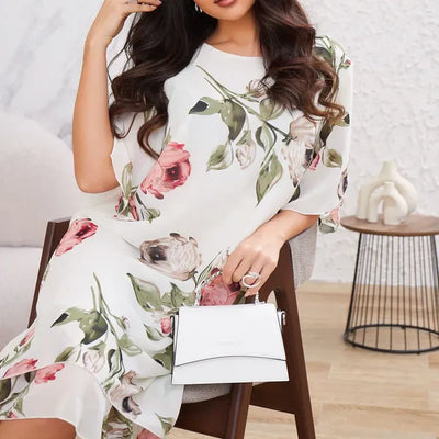 Chiffonkleid mit Blumendruck | Lagenoptik | Luftiger Schnitt