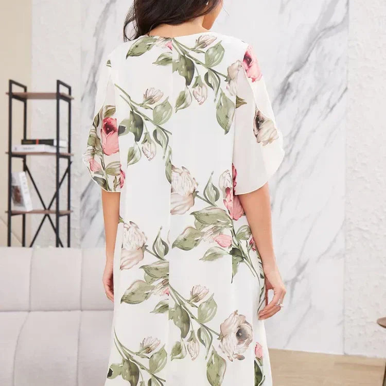 Chiffonkleid mit Blumendruck | Lagenoptik | Luftiger Schnitt