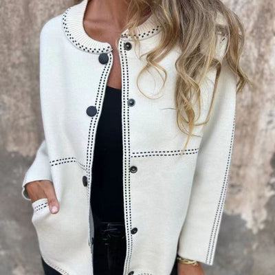 Strickjacke mit Knopfleiste | Rundhalsausschnitt | Elegante Akzente