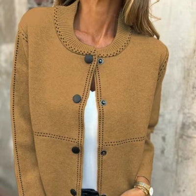 Strickjacke mit Knopfleiste | Rundhalsausschnitt | Elegante Akzente