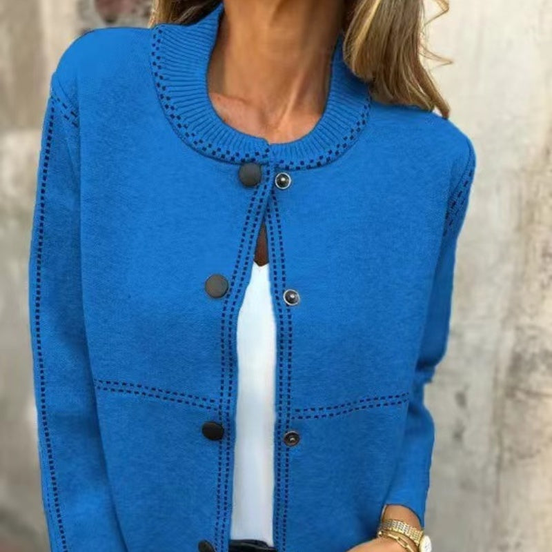 Strickjacke mit Knopfleiste | Rundhalsausschnitt | Elegante Akzente