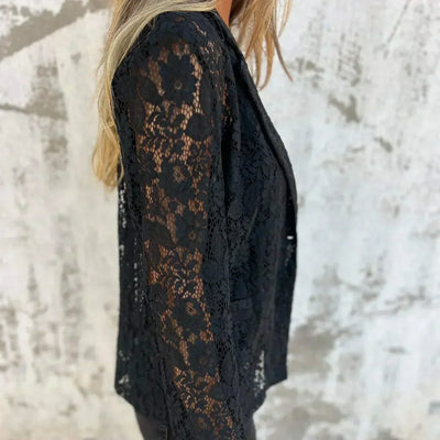 Blazer aus Spitze | Transparente Ärmel | Femininer Chic