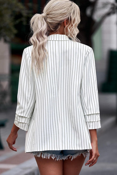 Blazer mit Streifen | Doppelreiher | Lässiger Business-Look