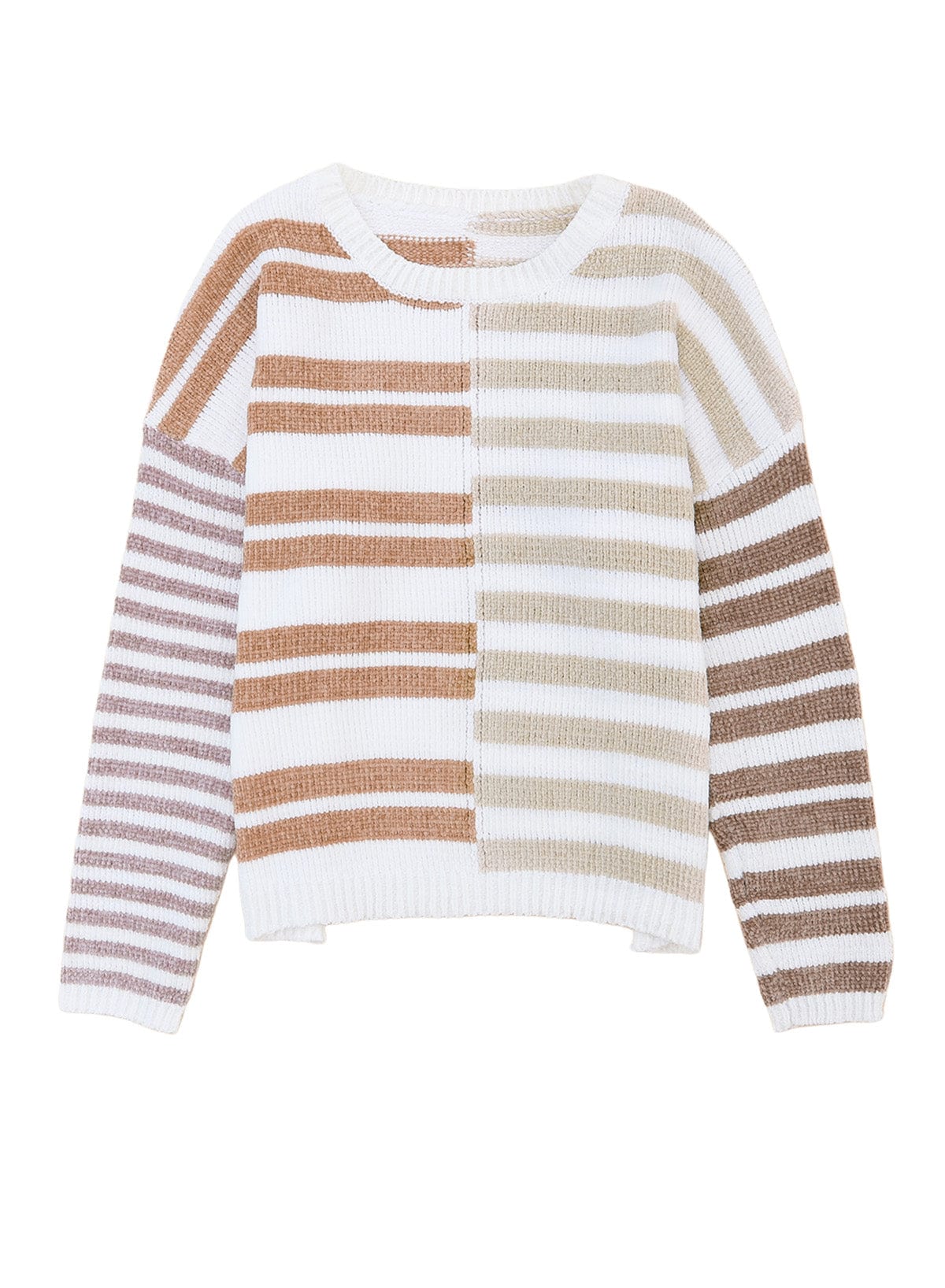 Strickpullover mit Streifen | Lockerer Schnitt | Rundhalsausschnitt
