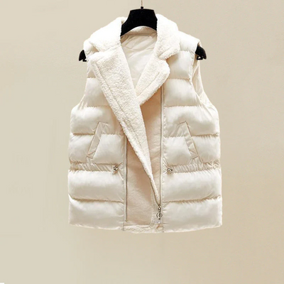 Cozy Chic 3-teiliges Set aus Kabelstrick und Pufferweste für Frauen