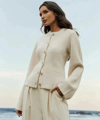 Strickjacke mit Knopfleiste | Weite Ärmel | Elegant und Bequem