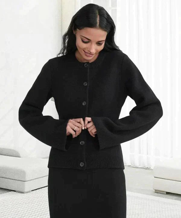 Strickjacke mit Knopfleiste | Weite Ärmel | Elegant und Bequem