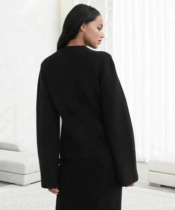 Strickjacke mit Knopfleiste | Weite Ärmel | Elegant und Bequem