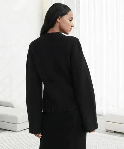Strickjacke mit Knopfleiste | Weite Ärmel | Elegant und Bequem