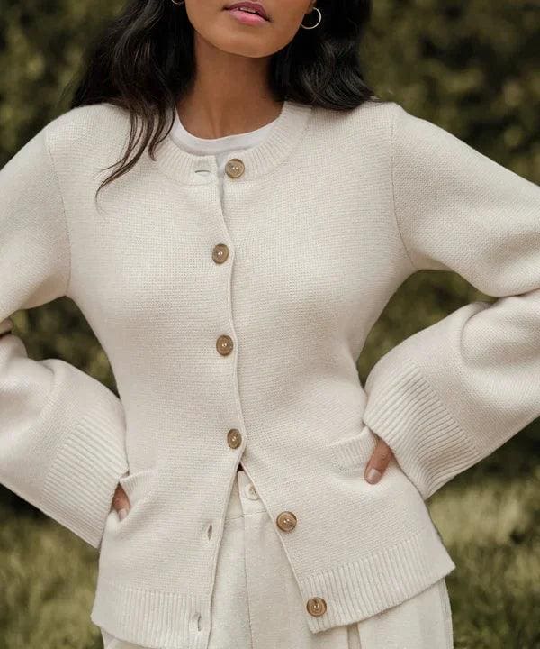 Strickjacke mit Knopfleiste | Weite Ärmel | Elegant und Bequem