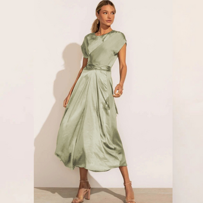 Claire™ – Damen Midi Seidenkleid Elegant & Bequem für Hochzeitsgast
