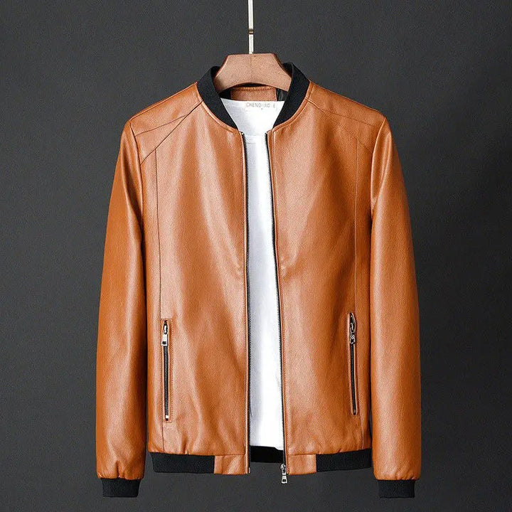 Business Stil Lederjacke Mit Taschen Für Herren | Für formelle Anlässe