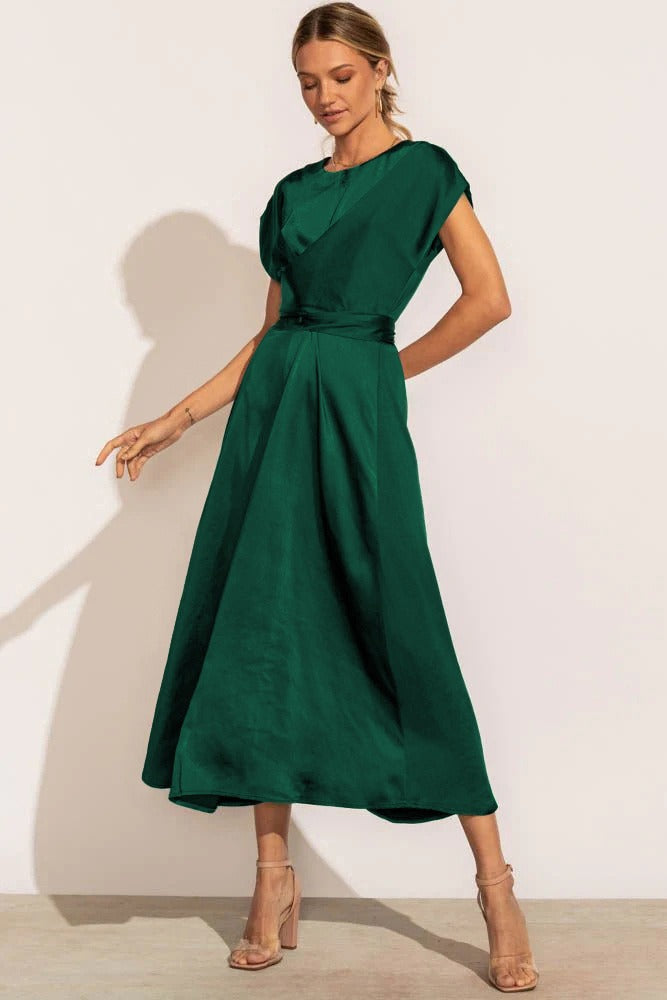 Claire™ – Damen Midi Seidenkleid Elegant & Bequem für Hochzeitsgast