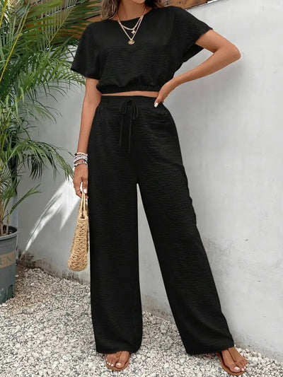 Damen Modisch Sommer Zweiteiliges Set | Hose und Oberteil