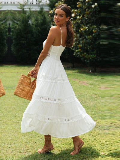 Sophie™ - Weiße Maxi-Strandkleid