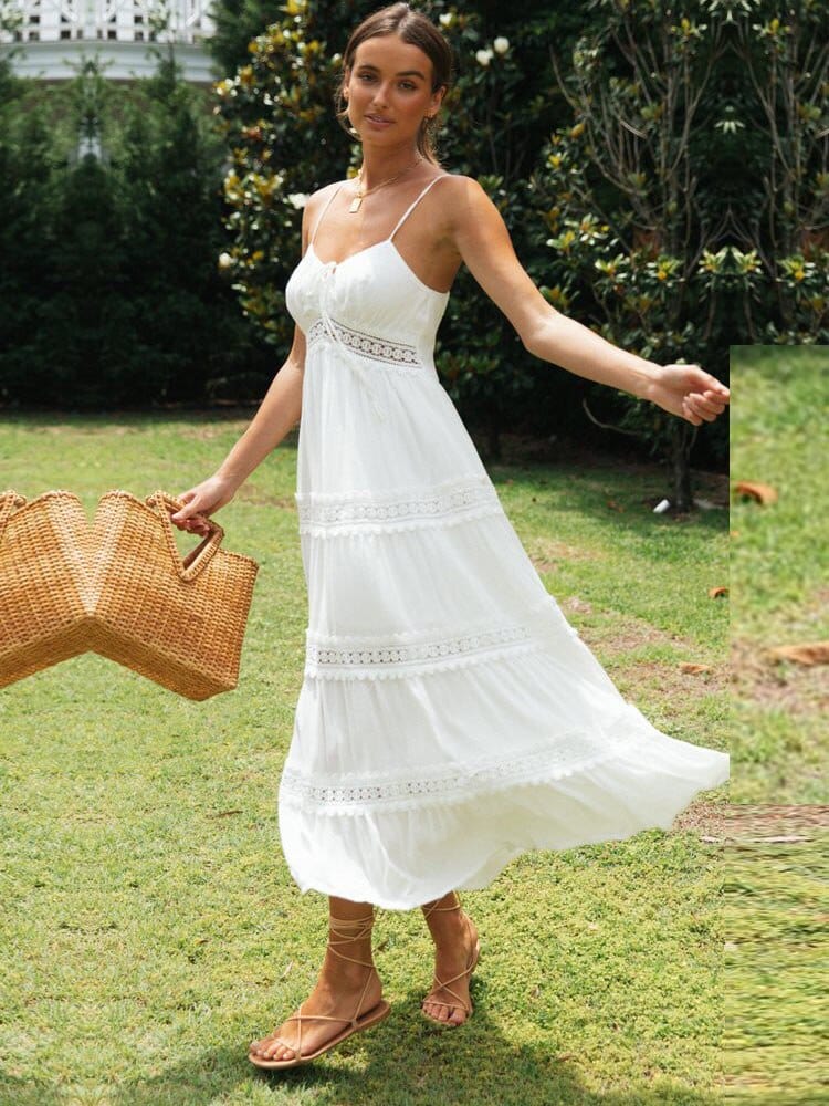 Sophie™ - Weiße Maxi-Strandkleid
