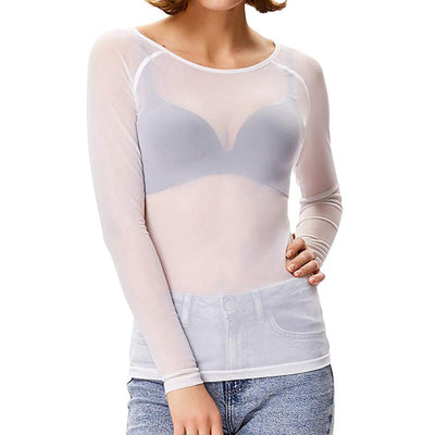 Fudus Langärmeliges Mesh-Top für stilvolle Outfits